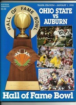 1990 Hall OF Fame Bowl Game Program Auburn Tigers Ohio State Buckeyes - $81.67