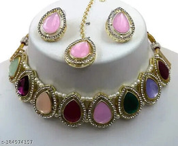 Boda Kundan Hermoso Collar Conjunto De Joyas Indio Tradicional Desgaste Regal Oq - $9.49