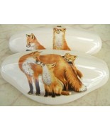 Ceramic Cabinet Drawer Pull Red Fox Family - $22.61 CAD