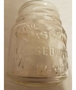 Vintage Petroleum Glass Embossed Vaseline Jar Trade Mark Chesebrough New... - £5.32 GBP