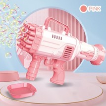32 Holes Bubble Gun Automatic Bazooka Soap Water Bubble Kids Summer Machine - £9.53 GBP