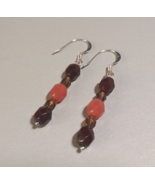 Opaque Brown Beaded Earrings - Brown Drop earrings - €4,34 EUR