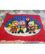 Christmas Caroler&#39;s Singing Latch Hook Rug ~FINISHED~ 2&#39;10 x  2&#39;2 - £62.27 GBP