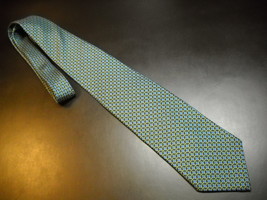 Brooks Brothers Makers Neck Tie Black and Blue with Green Links Imported Silk - £8.59 GBP