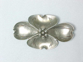 Large Vintage DOGWOOD BROOCH Pin in STERLING Silver - STUART NYE signed - £43.86 GBP