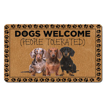 Funny Dachshund Dog Lover Outdoor Doormat People Tolerated Dogs Welcome ... - £31.57 GBP