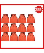 Vibrant Orange Scrimmage Vests - 12 Pack of Unisex Training Pinnies for ... - $935.95 MXN