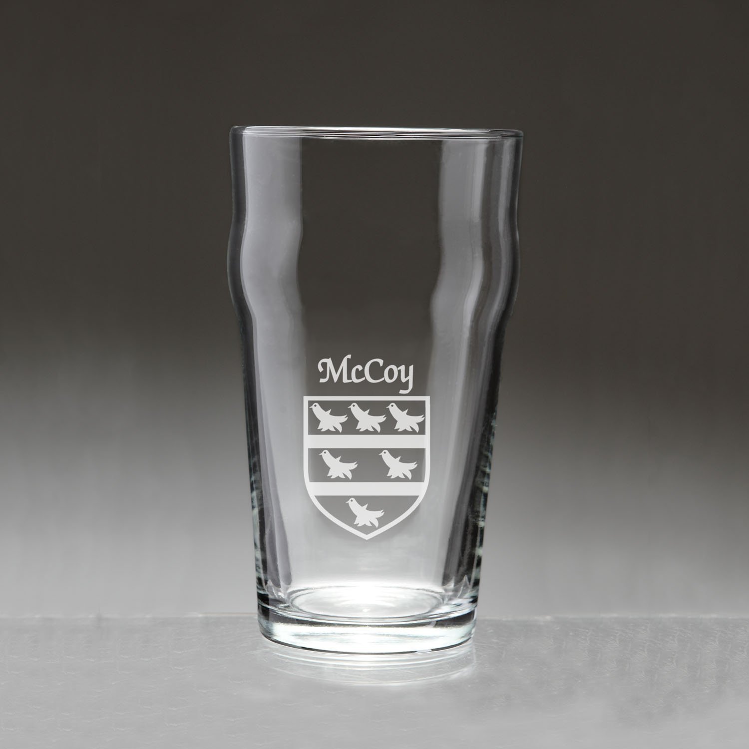Primary image for McCoy Irish Coat of Arms Pub Glasses - Set of 4 (Sand Etched)