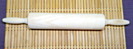 Vintage Wooden Pastry Dough Plain Rolling Pin With Handle Brown 18 Inches FLAW - £16.93 GBP