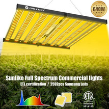 Phlizon 640W LED Grow Light with Samsung 301B Full Spectrum for 120x120c... - $1,829.59 MXN+