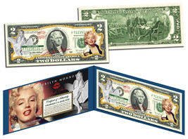 MARILYN MONROE Colorized $2 Bill U.S. Legal Tender  * OFFICIALLY LICENSED * - £10.50 GBP