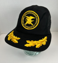 NRA National Rifle Association Big Logo Mesh Snap Back Hat Cap Black Gol... - $11.83