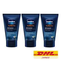 3x Vaseline MEN Face Wash Oil Control Visibly Fairer Skin with Glacial Clay 100g - £25.17 GBP