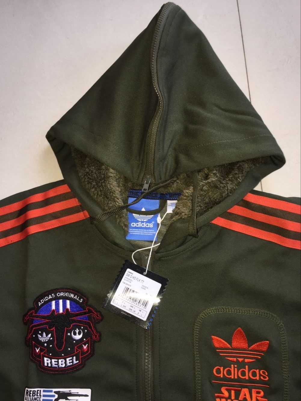Adidas originals hooded flock track jacket hotsell