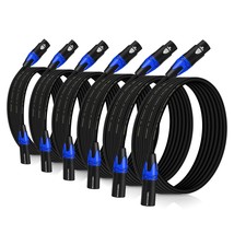 Xlr To Xlr Microphone Cable 25 Ft\. 6-Pack, Xlr Cable Male To Female, Blue. - £68.97 GBP