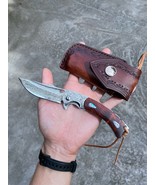NEWOOTZ Damascus steel Blade Rosewood and Abalone Handle Folding Pocket ... - $157.41
