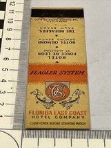 Front Strike Matchbook Cover  Florida East Coast Hotel Company   gmg  Unstruck - £9.89 GBP