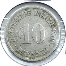 1900 G German Empire 10 Pfennig Coin - $8.90