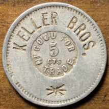 1930&#39;s Logansport, Indiana IN Keller Bros. Billiards Good For 5¢ Trade Token - $10.40