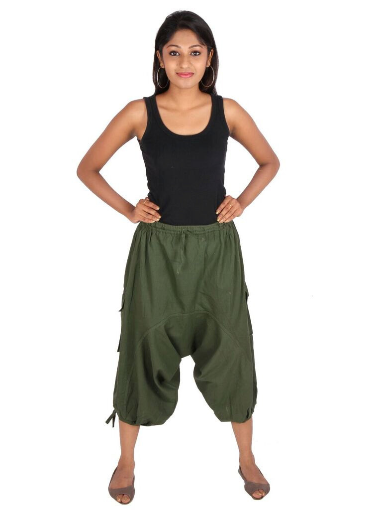 Womens Cotton Balloon Yoga  Harem Pants in Calf length, Plus size,  gift pants. - $28.00 - $40.00