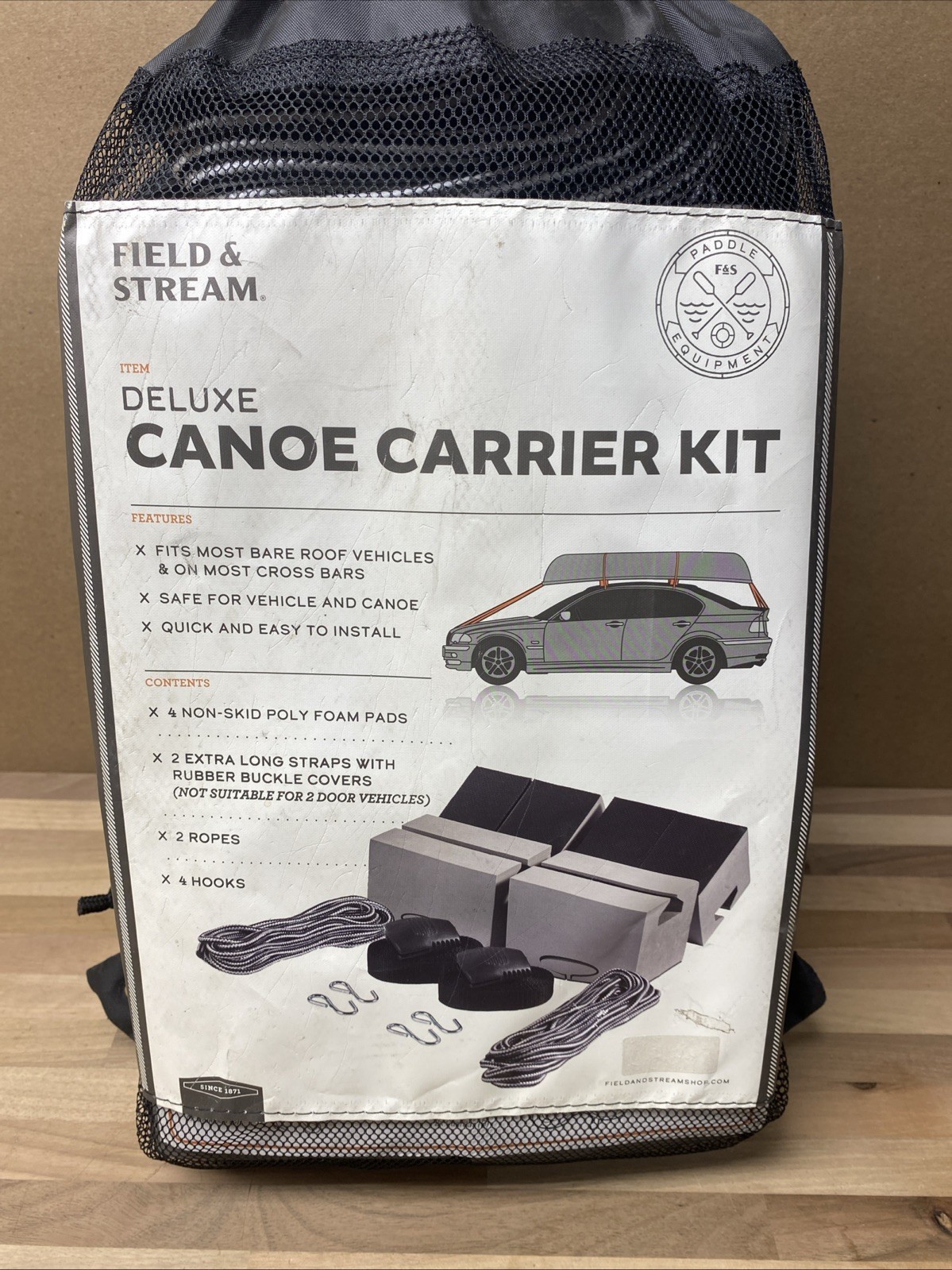 Field &amp; Stream Deluxe Car Top Canoe Carrier Kit, Fits Most Bare Roof &amp; C... - $8.47