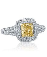 1.49 Ct Natural Light Yellow Cushion Cut Diamond Engagement Ring 18k Whi... - $5,297.53 CAD
