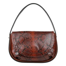 Gianni Chiarini Brown Snakeskin Embossed Leather Small Crossbody / Shoulder Bag - $258.30