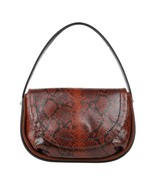 Gianni Chiarini Brown Snakeskin Embossed Leather Small Crossbody / Shoul... - $4,773.35 MXN