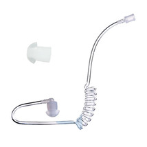 IMPACT Brand Clear Coiled Acoustic Tube w/ Elbow Ear Bud Quick Disconnec... - £12.01 GBP