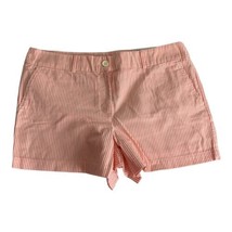 Loft Womens Shorts Adult Size 14 Pink Striped Mid Rise 4&quot; Inseam NEW - $24.32