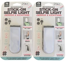 Selfie Light Stick On Rechargeable With Kickstand Mirror Flip Up Phone Camera - £9.14 GBP