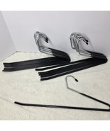 20 Pants Hangers Chrome Metal Open End Non-Slip Trousers Slacks Jeans Ti... - $439.11 MXN