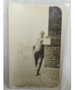 AZO Eastman Kodak Circa 1910 Real Photo Postcard Man Pose Building Portr... - $55.93 MXN