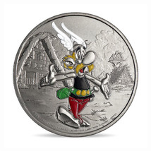 France Medal Asterix 2019 Colored Silver Plated Cartoon 01861 - £28.27 GBP
