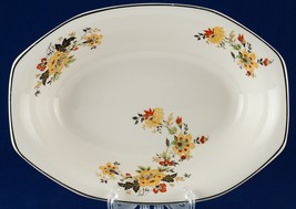 Homer Laughlin Oval Vegetable Serving Bowl I37N8 Yellowstone Yellow Flowers - £14.83 GBP