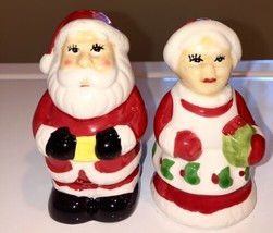 Santa and Mrs.  Claus Salt and Pepper Shakers set porcelain CHRISTMAS - £11.16 GBP