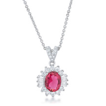 Chrisalee 3.2ct Ruby CZ Rhodium Classic Drop Necklace - $39.49
