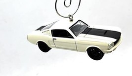 Christmas Ornament for 1966 Ford Mustang Fastback White Black Stripe - £32.04 GBP