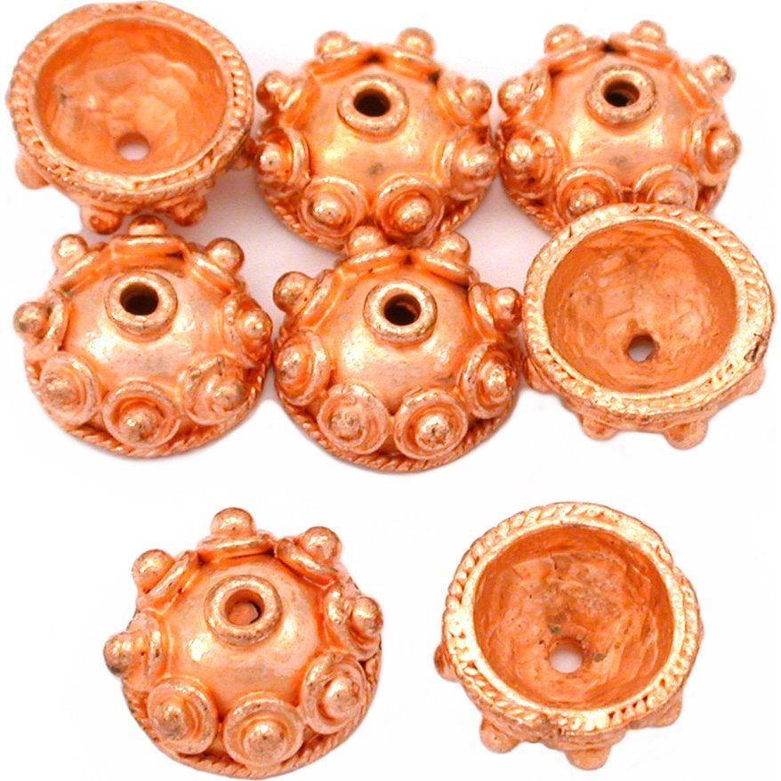 Bali Bead Caps Copper Plated 13mm 15 Grams 8Pcs Approx. - £5.40 GBP