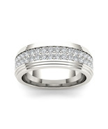 Authenticity Guarantee 
14K White Gold 1.15Ct Diamond Men's Wedding Band Ring - £2,052.69 GBP