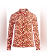 Small ALICE + OLIVIA WILLA SILK TOP, STRAWBERRY JAM SOFT WHITE, NWT $375 - $3,769.63 MXN