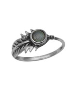 Handmade Genuine Blue Labradorite Sterling Silver Feather Ring - $19.00