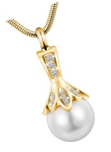 Pearl Urn Necklace for Ashes Memorial Cremation Steel - £49.11 GBP
