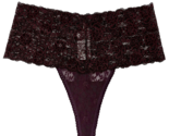 Soma Women&#39;s Embraceable Allover Lace Retro Thong Underwear Merlot L NWT - £7.49 GBP