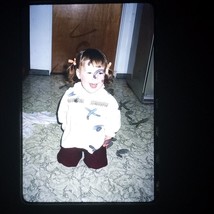 Smiling Toddler Girl in White SHirt 1981 Found 35mm Slide Photo OOAK - $8.49