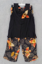 PEPPERMINT BAY TANK TOP &amp; BOTTOM SET WOMENS SZ M BLACK LONG PANTS TIE WA... - $19.99