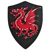 Munetoshi Medieval Crusader Knight Foam Shield with Torching Red Dragon Coat of  - £12.71 GBP