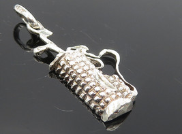 925 Sterling Silver - Vintage Shiny Bag Of Golf Clubs Sports Pendant - PT6183 - £18.94 GBP