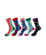 Anysox 5 Pairs One Size 5-11 Mixed Color Set Christmas Socks Cotton Frui... - €25,55 EUR