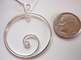 Spiral in Circle 925 Sterling Silver Necklace Corona Sun Jewelry - £15.86 GBP